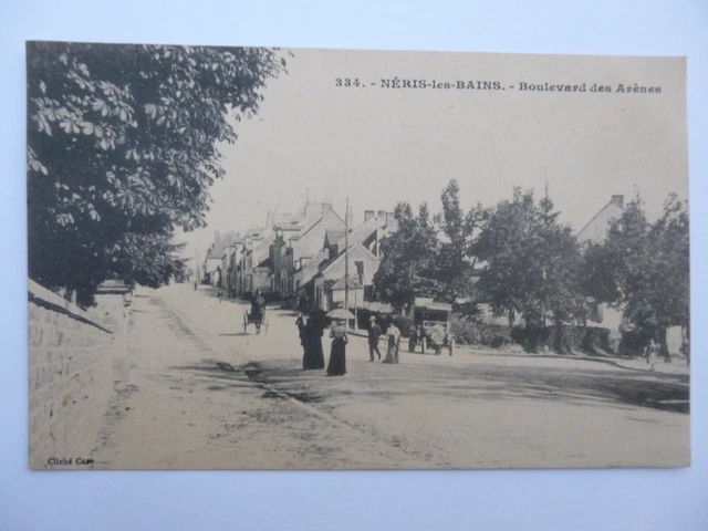 Cpa 03 Allier Neris Les Bains Boulevard Des Arenes Carte Postale Ancienne Animee