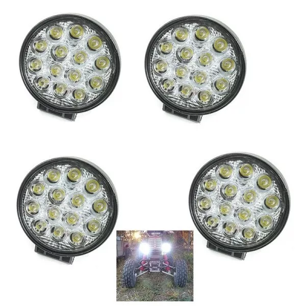 4x 42w Led Luce Faro Lampada Da Lavoro Faretto Auto Barca Camion Klw Suv 12v 24v