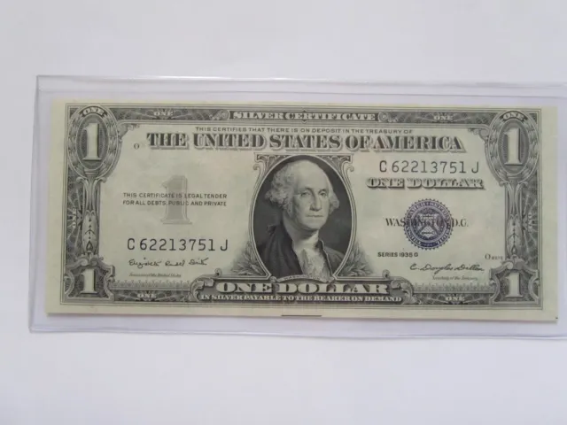 1935-G Uncirculated $1 Dollar Blue Seal Silver Certificate