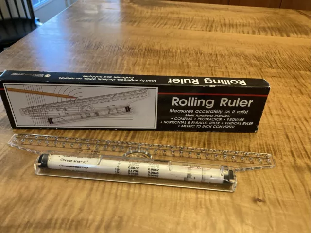 Vintage 1990’s Rolling Ruler Design Drawing Measuring Multi Tool Engineering Art