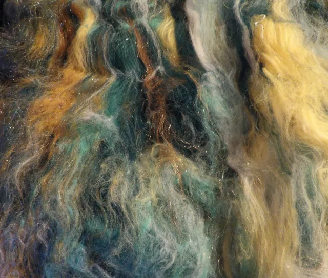 Woodland Fairy Carded Wool Art Batt 100-25g Soft Merino Silk & Sparkle Felt Spin 2