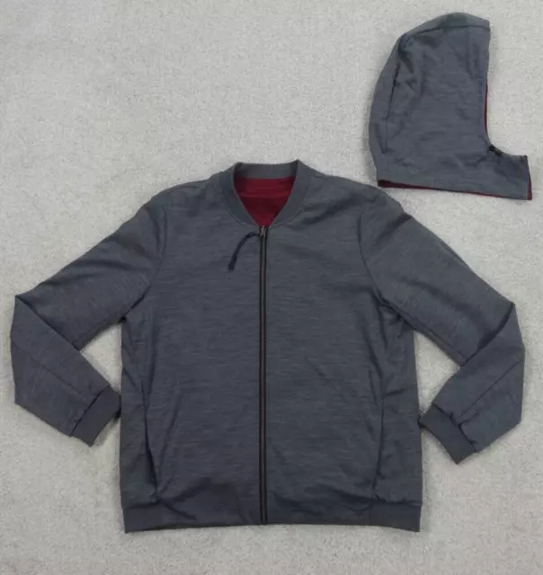 Rick Owens Jacket 3XL Gray SLAB Merino Wool Reversible Zip Comfort Function Mens