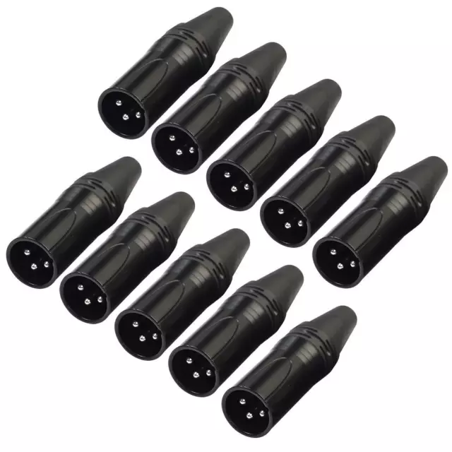 10pcs DIY Microphone XLR 3Pin Male Plug Connector Cable Solder Plug MIC Adapter 2