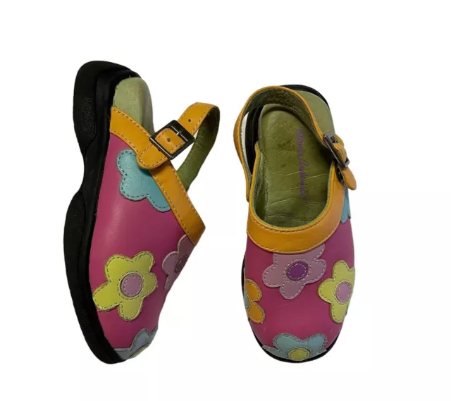 Hanna Anderson size girls 26 US 9 sandals clogs floral flowers pink