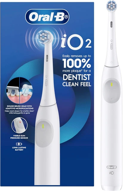 ORAL-B IO SERIES 2 Electric Toothbrush Gentle Clean Rechargeable White ...