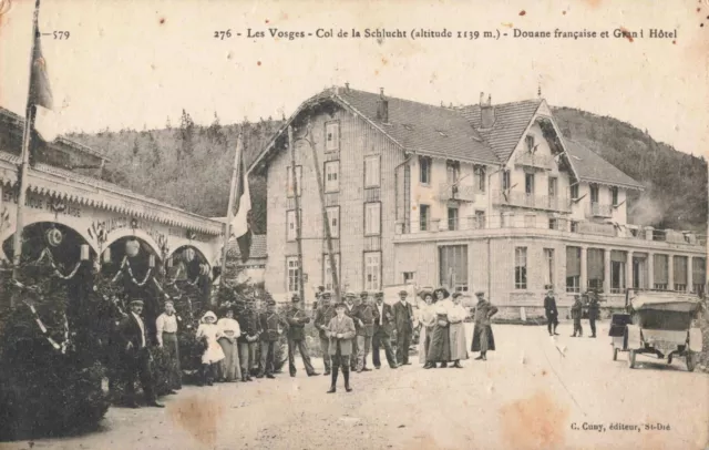 Cpa Vosges 88 Col De La Schlucht Douane Francaise Et Grand Hotel