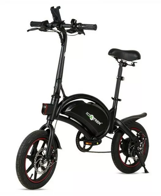 Bici electrica plegable mini de 250w bateria de 36v 6-8Ah ligera pedales negra