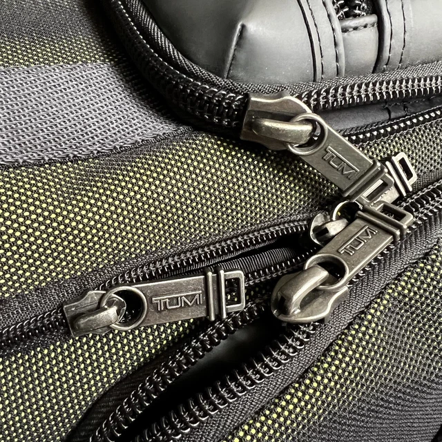 Tumi Black Mesh Green Alpha Bravo Shepard Deluxe Brief Pack Laptop Backpack Bag 12