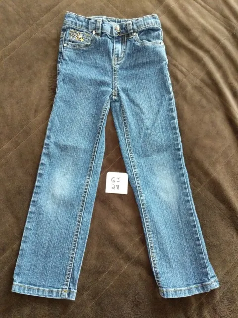 Arizona Jeans Girls Kids Blue Medium Wash Straight Leg Adj Waist Size 5 Slim
