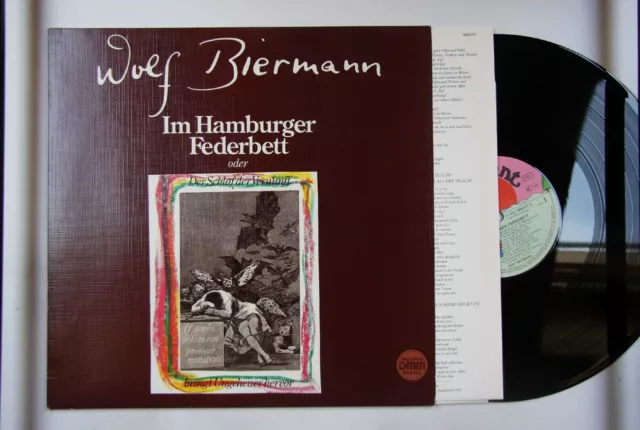 Wolf Biermann Im Hamburger Federbett GER LP 1983 + Innerbag