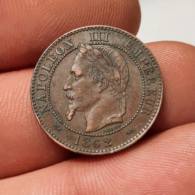 2 Centimes 1862 K Bordeaux, NAPOLÉON III,  Tête Laurée