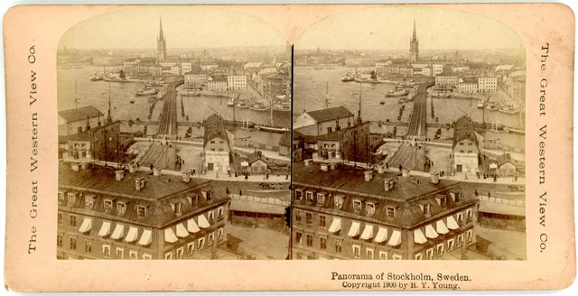 PANORAMA STOCKHOLM, Tirage albuminé 15,5x44,2 Circa 1890 Tirage al EUR 300,00 - FR