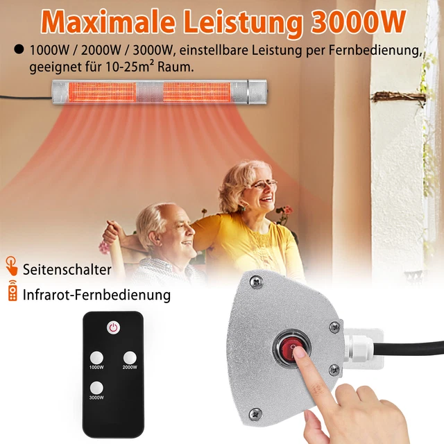 Deckenheizstrahler Infrarot Heizstrahler Heizgerät Heizpilz Wärmestrahler Wand 9