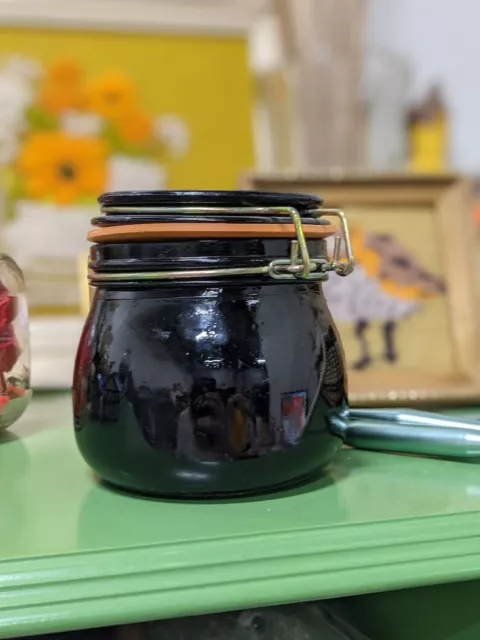 Vintage Anchor Hocking? Black Glass Bail Canning Jar Marked 1 3