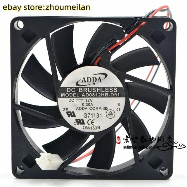 1PCS ADDA AD0812HB-D91 8015 8CM 12V 0.30A Dual Ball Cooling Fan