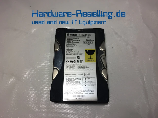 Disque Dur Interne Seagate ST340810A - 40 Go, IDE, 5400 RPM, 3.5 Pouces, Occasion
