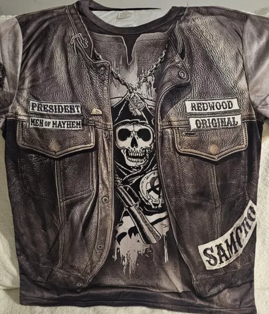 Grim Reaper Skull Biker Motorcycle Sons Of Anarchy Samcro T-Shirt 2