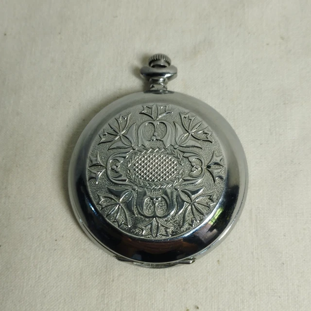 ANCIENNE MONTRE A gousset chronometre acier XIXe 4,5cm fonctionne pas