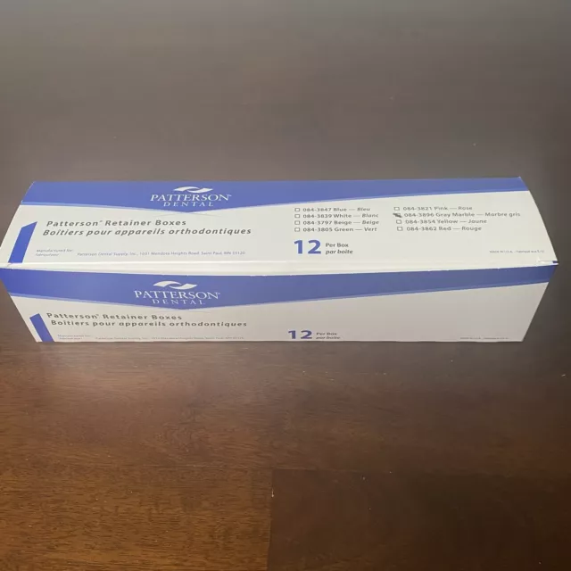 Lot Of 12 New Gray Patterson Dental Retainer Boxes/ Case ￼Dentures/ Mouthguard