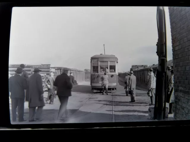 Orig 1950 Philadelphia Area Delaware Av PSTC PTC PA trolley photo negative SEPTA