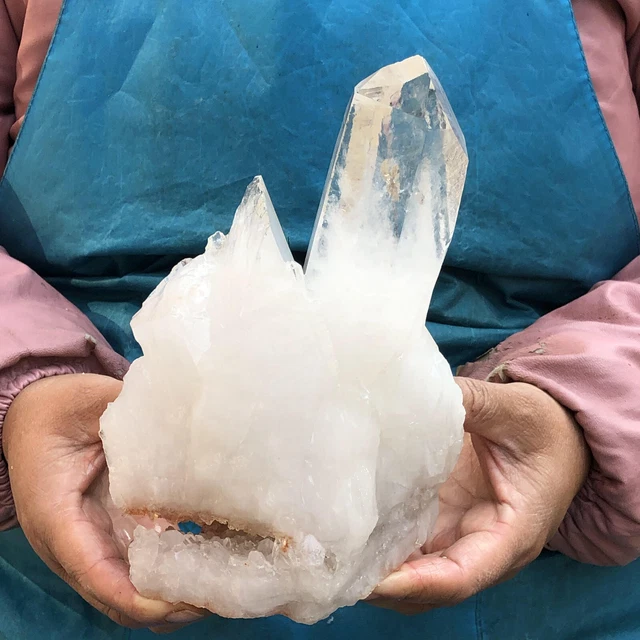 3.1LB  Natural White Clear Quartz Crystal Cluster Rough Healing Specimen