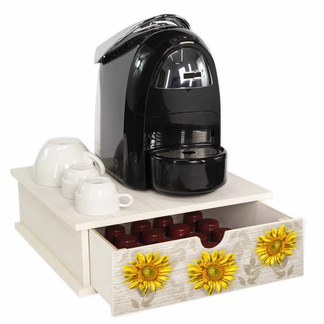 Portacapsule Per Cassetto In Legno E Vetro - Organizzatore Per Caffè E Tè | Design Moderno 30x10x30cm - Foto 7