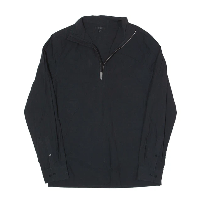 COS 1/4 Giacca pullover con cerniera nera da uomo S