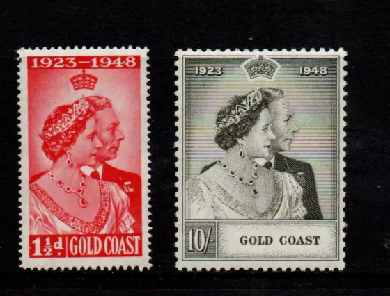 Gold Coast 1948 Royal Silver Wedding SG147-148 (Cat £38) MNH