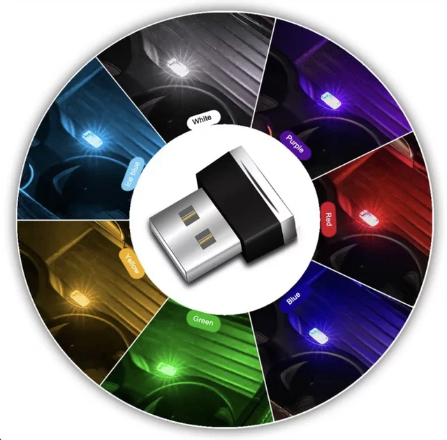 1x USB LED Mini Car Light Neon Atmosphere Ambient Bright Lamp Light Accessories 2