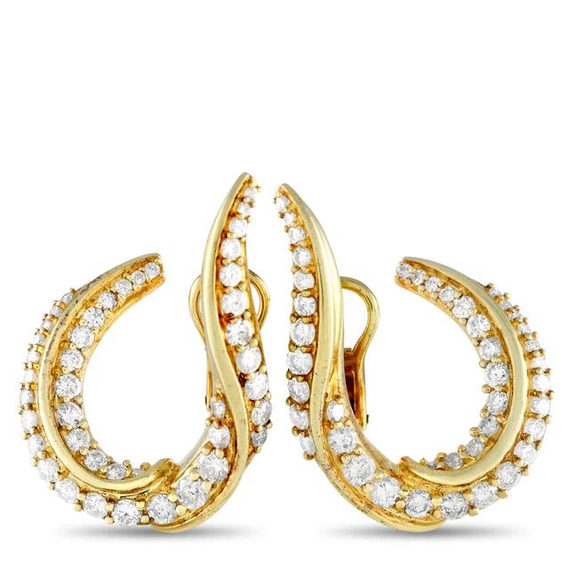 Jose Hess (Est.) Jose Hess 18K Yellow Gold 3.50ct Diamond Earrings Jose Hess (Est.) Jose Hess 18K Yellow Gold 3.50ct Diamond Earrings