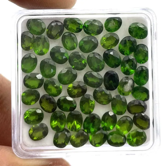 Natural Chrome Diopside Oval Cut Loose Stone 14 Pcs 4 5 MM 5 CT