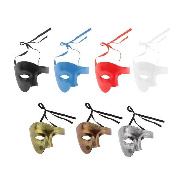1/2 Demi Visage Durable Unisexe Mascarade Masques Adultes Enfants Vintag Art