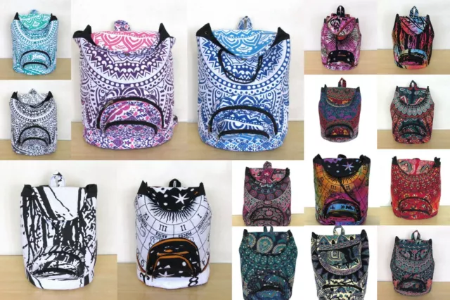 Indien Unisex Mode Neuf Sac à Dos Coton Hippie Bohémien Mandala Chaussures Sacs