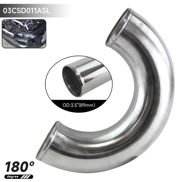 thumbnail image 2 of Universal 3.5" OD 180 Degree Aluminum U-Bend Pipe - 16 Gauge, Polished - For Intake, Turbo, Intercooler 2 of 5