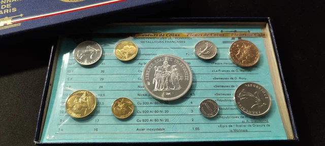 Coffret Fleur de Coins FDC 1977 - 9 pièces Francs - France