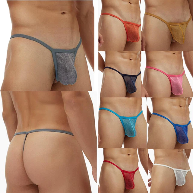 2 Pcs Perizoma A Rete Da Uomo Vedere Attraverso Slip A Vita - Foto 10