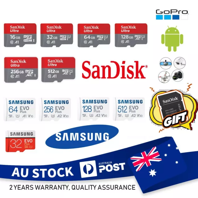 SanDisk Micro SD Memory Card TF Card 32GB 64GB 128GB 256GB 512GB 140M/S Class10