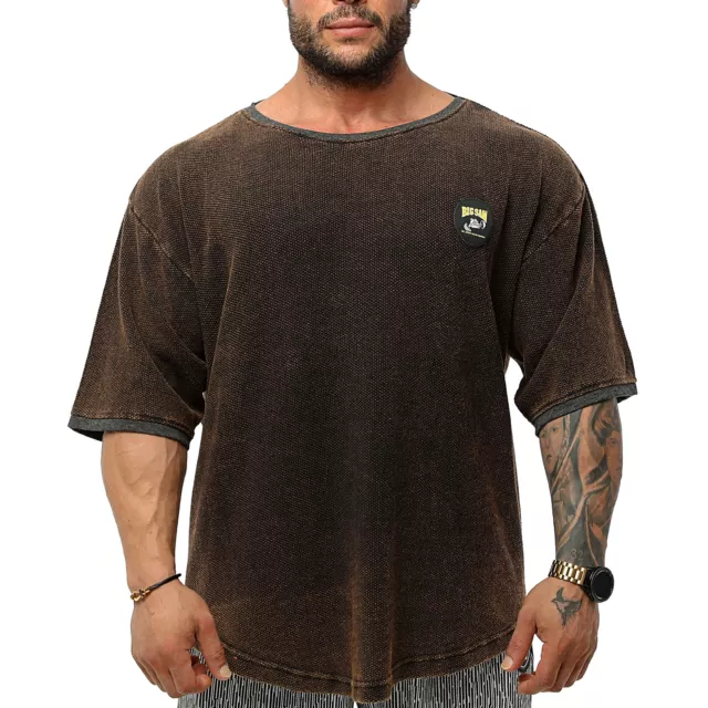 BIG SM SPORTSWEAR CAMISA RAGTOP DEPORTIVA CAMISETA Culturismo 3349-BROWN