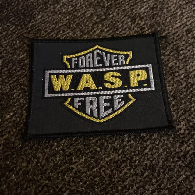 VTG WASP Forever Free Sew On Rock Band Woven Patch