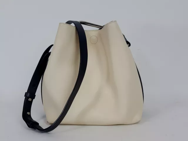 3.1 Phillip Lim Ivory Leather Bucket Bag Handbag W/ Zip Pouch