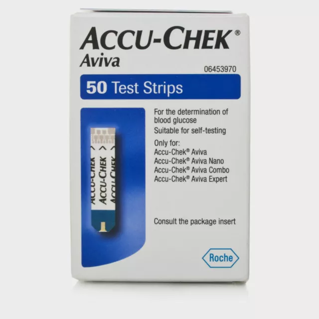 Accu-Chek Aviva Blood Glucose Diabetic Test Strips - Box of 50