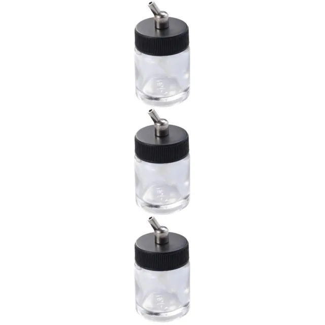 3 piezas botellas de vidrio aerógrafo de 22cc olla modelo de taza de pintura profesional recargable
