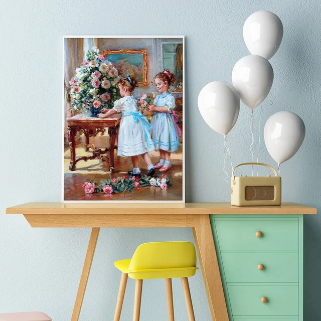 Two Sisters Oil Paint By Numbers Kit DIY Acrylic Painting Frameless Gift (B2205)