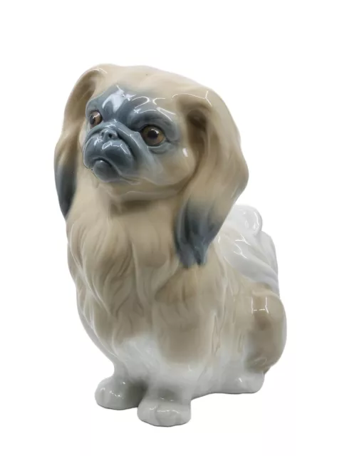 Vintage Lladro Pekingese Dog Sitting 4641 Figurine ~ 6" H