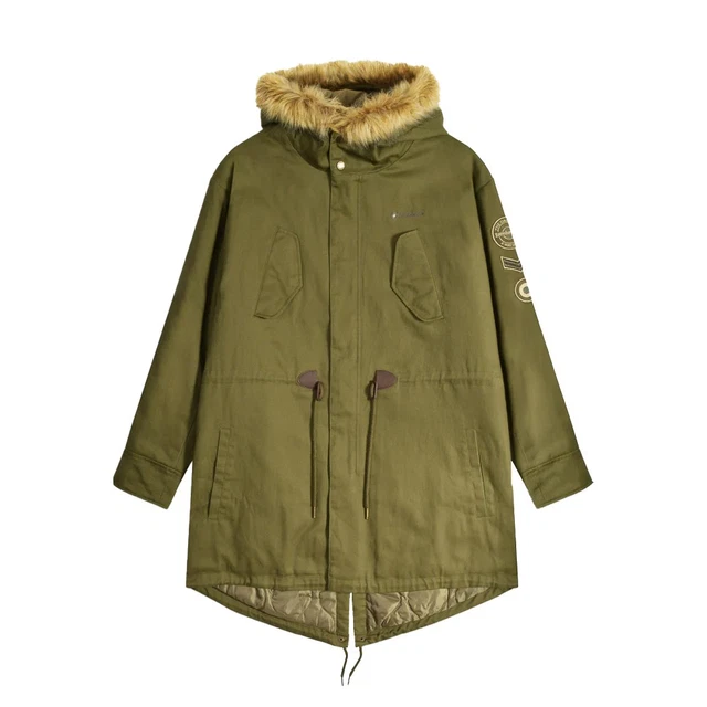Parka Homme Lambretta Camouflage - Chaud Pour L'hiver, Avec Capuche, Neuf Avec étiquettes, Couleur Kaki