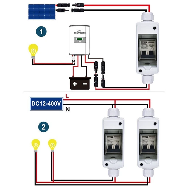 Disjoncteur Photovoltaïque Dc Disjoncteur Ip65 Étanche Dc 12 V-400 V Pv