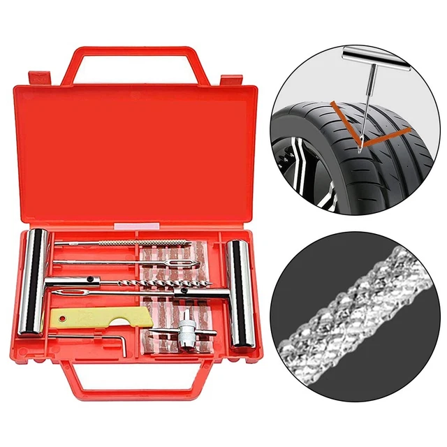 Kit de réparation de pneus rapide et fiable avec 12 pièces outils pour voiture