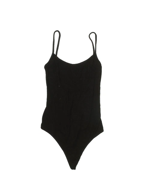 American Apparel Women Black Bodysuit XS
