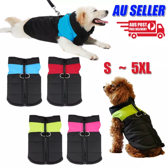 Large Dog jacket padded Pet Clothes windbreaker Warm waterproof Vest Winter Coat