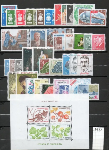 Timbres Monaco année complete 1981 neufs avec trace de charnières